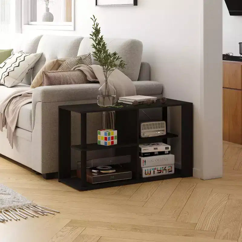 Table basse à 3 niveaux avec étagères ouvertes, petite table d'appoint pour salon et chambre