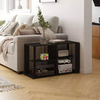 Table basse à 3 niveaux avec étagères ouvertes, petite table d'appoint pour salon et chambre