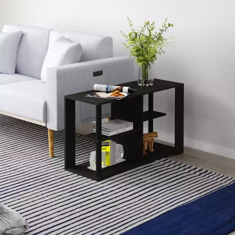 Table basse à 3 niveaux avec étagères ouvertes, petite table d'appoint pour salon et chambre