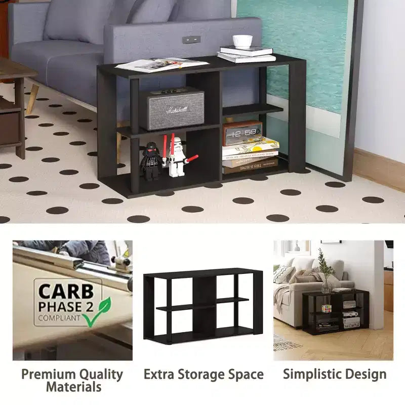 Table basse à 3 niveaux avec étagères ouvertes, petite table d'appoint pour salon et chambre