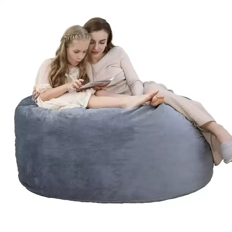 Pouf géant en mousse à mémoire de forme de 90 cm – Tissu doux en velours hollandais, canapé rond avec rembourrage inclus pour adultes