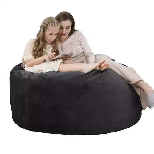 Pouf géant en mousse à mémoire de forme de 90 cm – Tissu doux en velours hollandais, canapé rond avec rembourrage inclus pour adultes