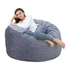 Pouf géant en mousse à mémoire de forme de 90 cm – Tissu doux en velours hollandais, canapé rond avec rembourrage inclus pour adultes