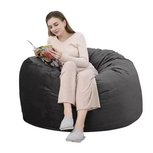 COZONY 3 Foot Memory Foam Bean Bag Chair - Soft Dutch Velvet Fabric, Round Sofa with Filling Included for Adults