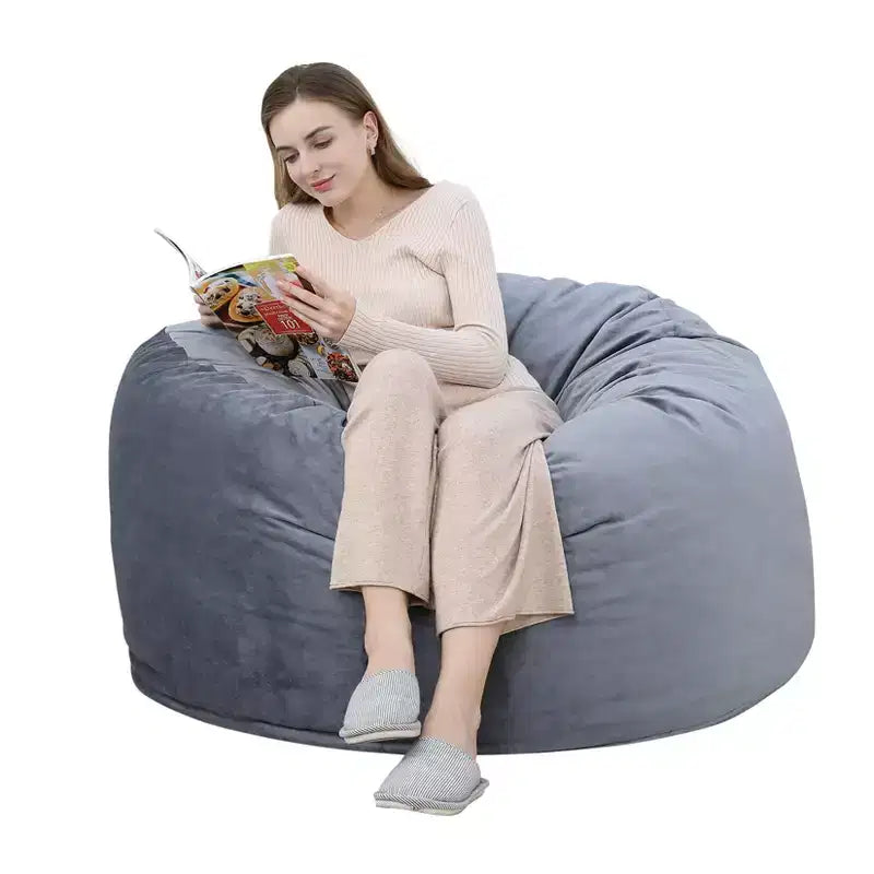 Pouf géant en mousse à mémoire de forme de 90 cm – Tissu doux en velours hollandais, canapé rond avec rembourrage inclus pour adultes