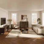 Meuble d'appoint 47,2 W avec portes, meuble de rangement Mid-Century pour salon, salle à manger, entrée, noyer foncé