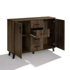 Meuble d'appoint 47,2 W avec portes, meuble de rangement Mid-Century pour salon, salle à manger, entrée, noyer foncé